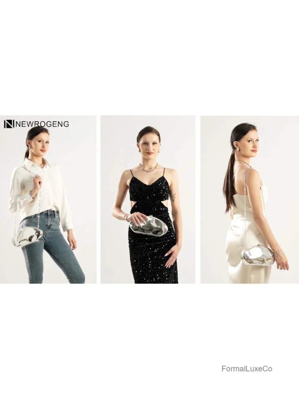 Acrylic Clutch Evening Bag with Chain for Wedding Party Prom